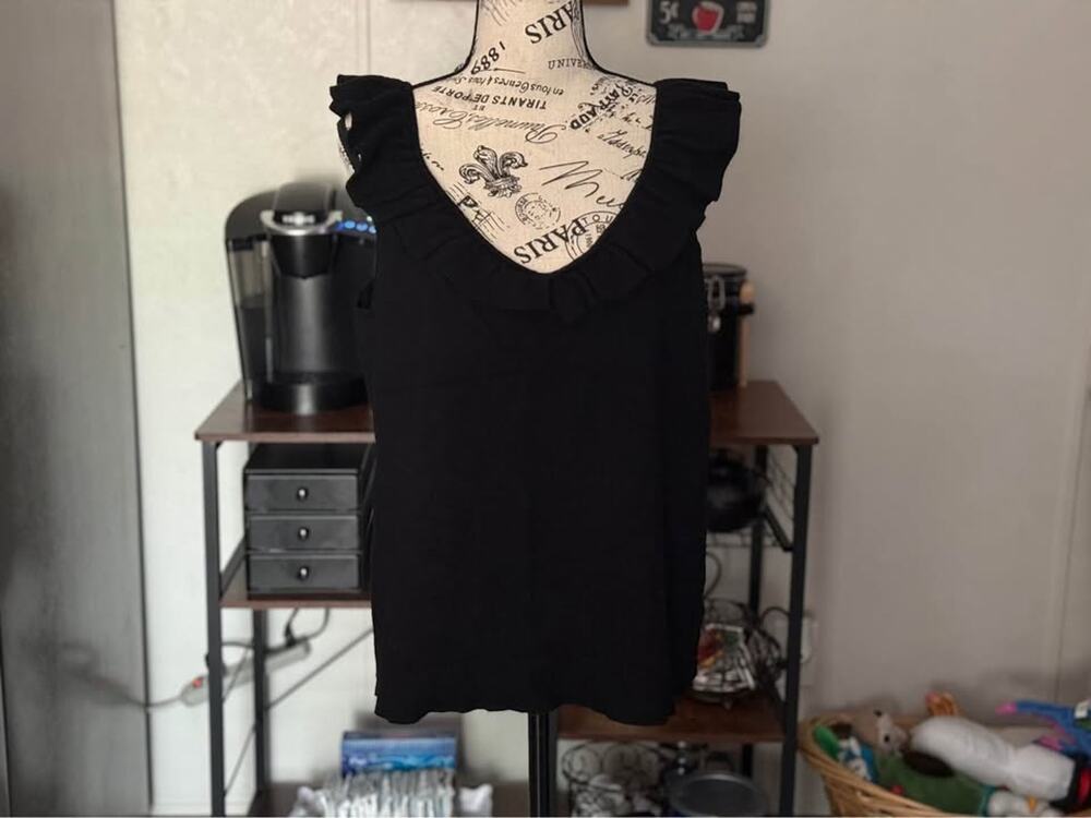Women’s Sofia Jeans Black 2 Way Sweater Sleeveless Top Size XL